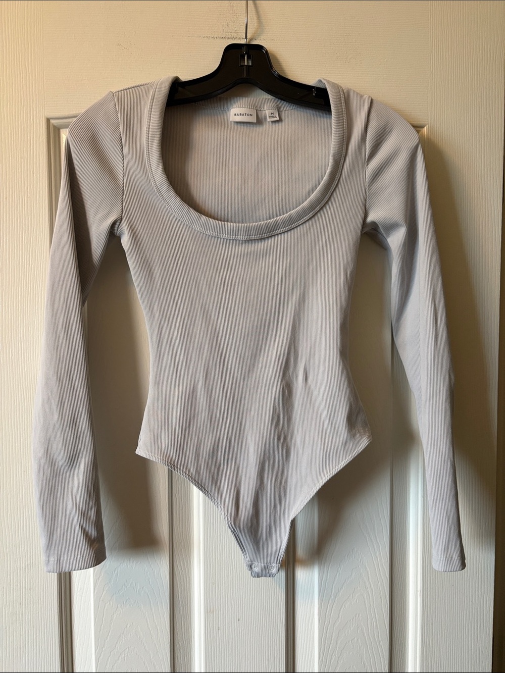 Aritzia Babaton Gray Long Sleeved Bodysuit size M